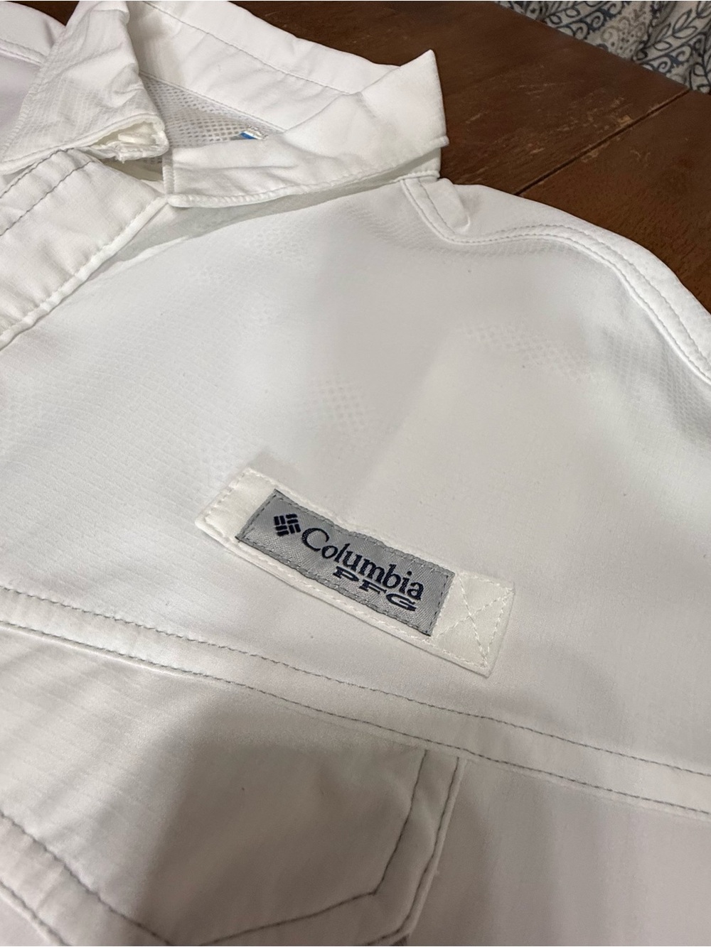 Columbia PFG Omni-Shade Men’s Large White Long Sleeve Fishing Shirt FM7074
